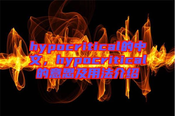 hypocritical的中文，hypocritical的意思及用法介紹