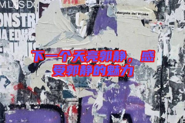 下一個(gè)天亮郭靜，感受郭靜的魅力