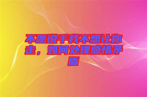 不愿說手我不想讓你走，如何處理感情矛盾