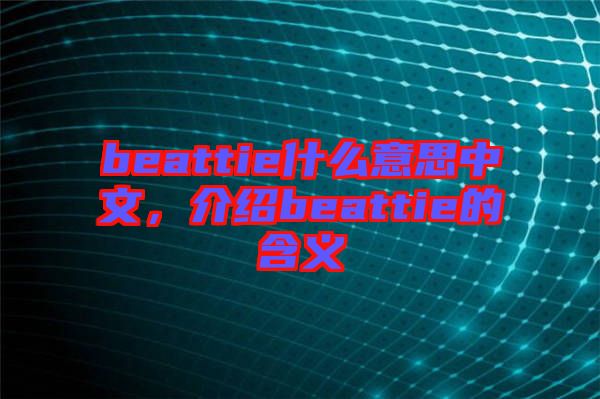 beattie什么意思中文，介紹beattie的含義