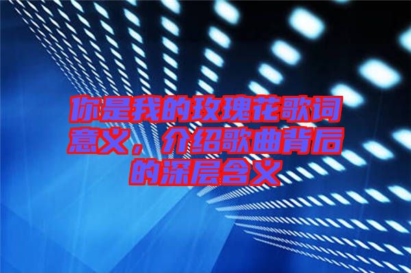 你是我的玫瑰花歌詞意義，介紹歌曲背后的深層含義
