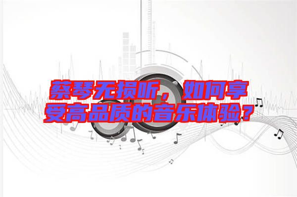 蔡琴無損聽，如何享受高品質(zhì)的音樂體驗(yàn)？