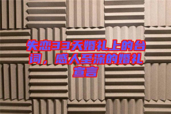 失戀33天婚禮上的臺詞，感人至深的婚禮宣言