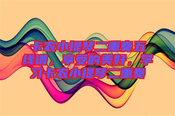 卡農(nóng)小提琴二重奏五線(xiàn)譜，享受的美好，學(xué)習(xí)卡農(nóng)小提琴二重奏