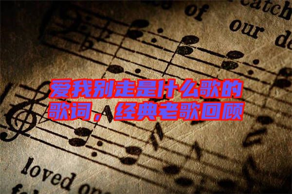 愛我別走是什么歌的歌詞，經(jīng)典老歌回顧