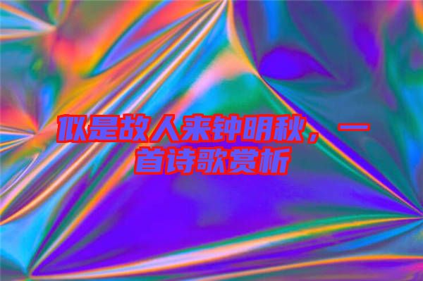 似是故人來鐘明秋，一首詩歌賞析