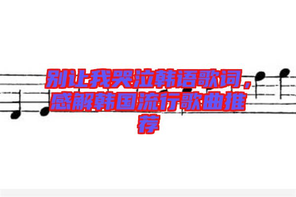 別讓我哭泣韓語(yǔ)歌詞，感解韓國(guó)流行歌曲推薦