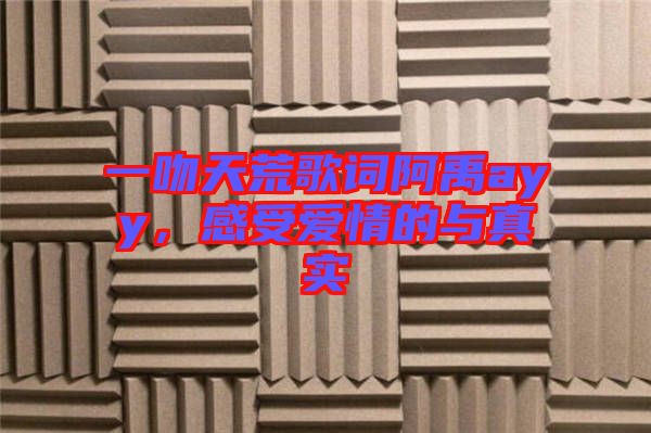 一吻天荒歌詞阿禹ayy，感受愛情的與真實