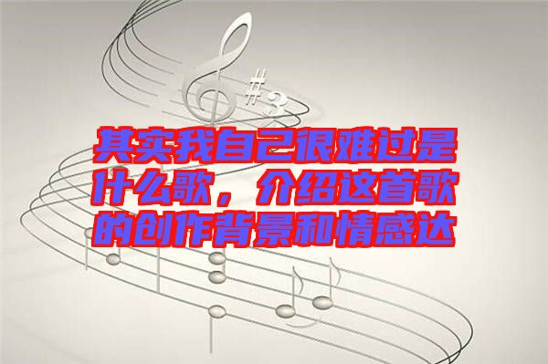 其實我自己很難過是什么歌，介紹這首歌的創(chuàng)作背景和情感達