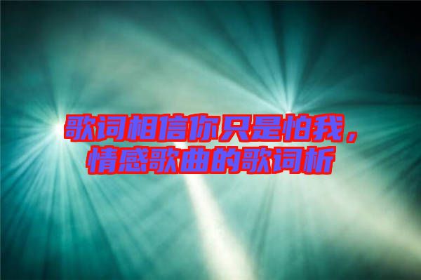 歌詞相信你只是怕我，情感歌曲的歌詞析