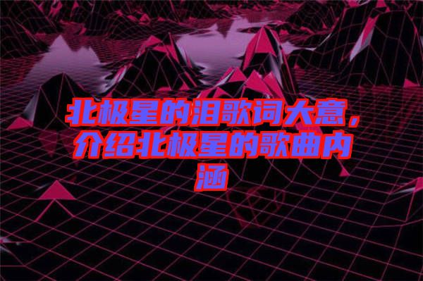 北極星的淚歌詞大意，介紹北極星的歌曲內(nèi)涵