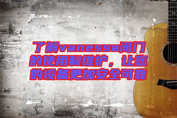 了解vanessa閥門的使用和維護，讓您的設備更加安全可靠