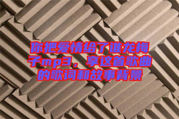你把愛情給了誰龍梅子mp3，享這首歌曲的歌詞和故事背景