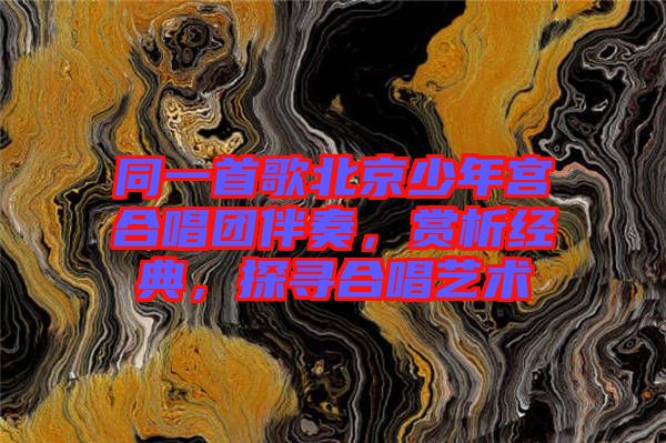 同一首歌北京少年宮合唱團伴奏，賞析經典，探尋合唱藝術