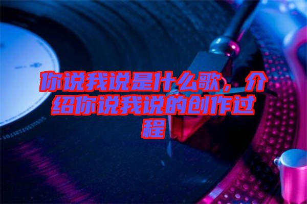 你說(shuō)我說(shuō)是什么歌，介紹你說(shuō)我說(shuō)的創(chuàng)作過(guò)程