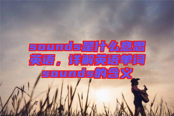 sounds是什么意思英語，詳解英語單詞sounds的含義