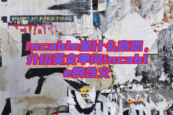 incable是什么意思，介紹英文單詞incable的含義