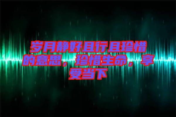 歲月靜好且行且珍惜的意思，珍惜生命，享受當下