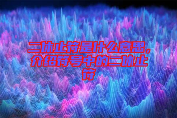 二休止符是什么意思，介紹符號(hào)中的二休止符