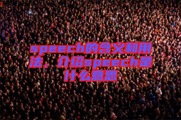 speech的含義和用法，介紹speech是什么意思