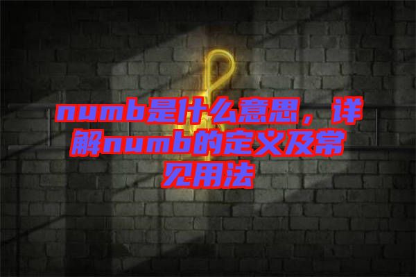 numb是什么意思，詳解numb的定義及常見用法