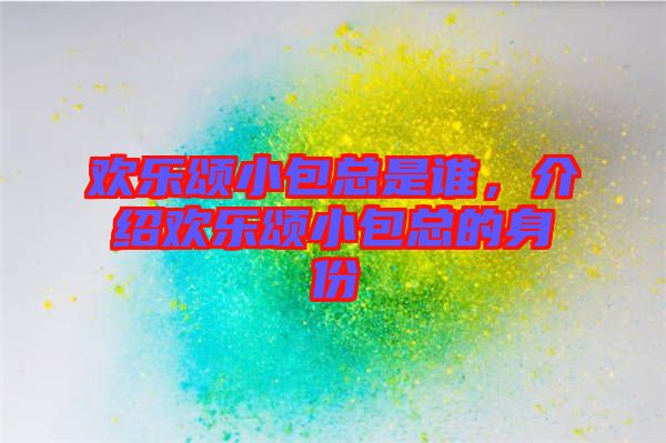 歡樂頌小包總是誰，介紹歡樂頌小包總的身份