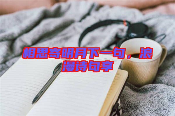相思寄明月下一句，浪漫詩句享