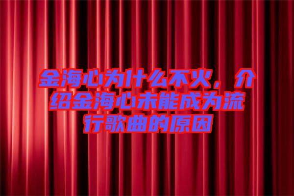 金海心為什么不火，介紹金海心未能成為流行歌曲的原因