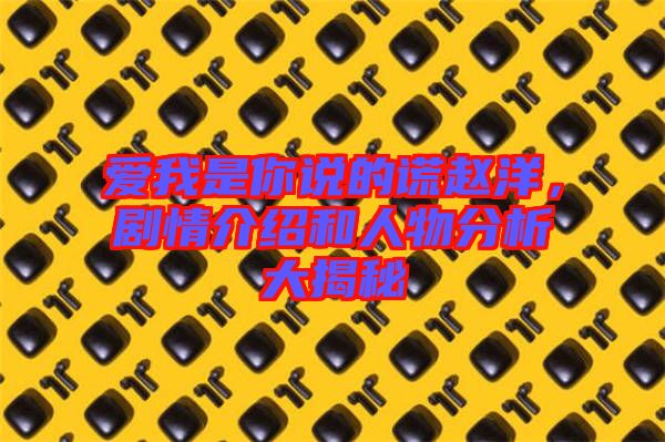 愛我是你說的謊趙洋，劇情介紹和人物分析大揭秘