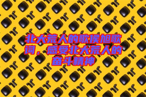 北大荒人的歌侯旭歌詞，感受北大荒人的奮斗精神