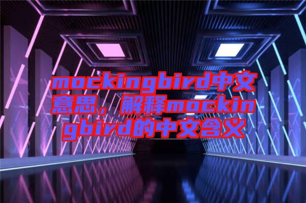mockingbird中文意思，解釋mockingbird的中文含義