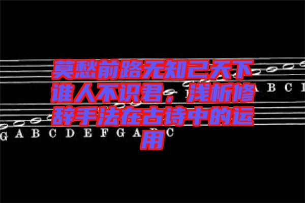 莫愁前路無知己天下誰人不識(shí)君，淺析修辭手法在古詩中的運(yùn)用