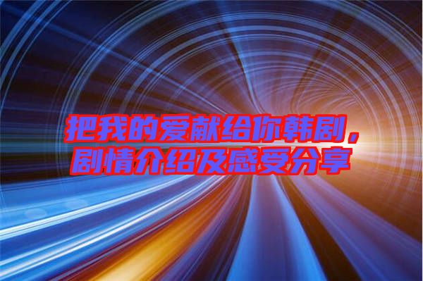 把我的愛獻給你韓劇，劇情介紹及感受分享