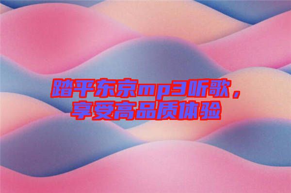 踏平東京mp3聽歌，享受高品質(zhì)體驗