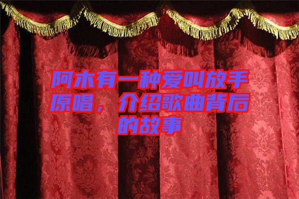 阿木有一種愛叫放手原唱，介紹歌曲背后的故事