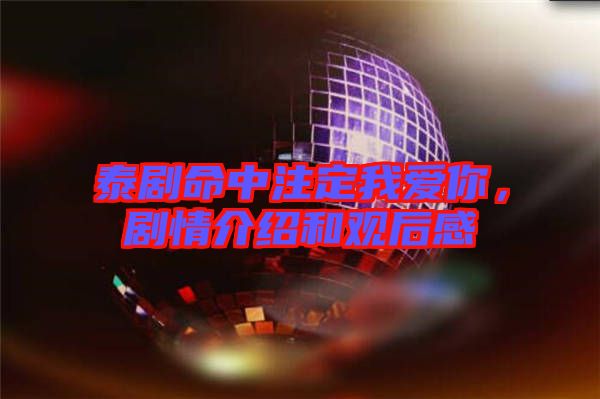 泰劇命中注定我愛你，劇情介紹和觀后感
