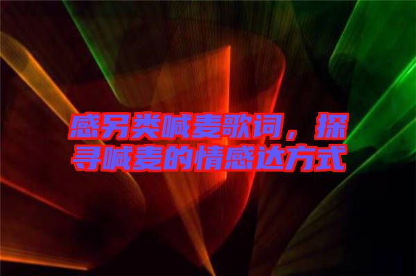 感另類喊麥歌詞，探尋喊麥的情感達(dá)方式