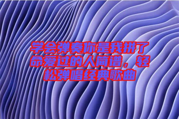 學(xué)會彈奏你是我拼了命愛過的人簡譜，輕松彈唱經(jīng)典歌曲