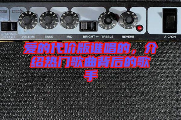 愛的代價(jià)版誰唱的，介紹熱門歌曲背后的歌手