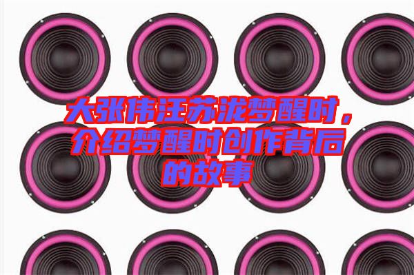 大張偉汪蘇瀧夢(mèng)醒時(shí)，介紹夢(mèng)醒時(shí)創(chuàng)作背后的故事