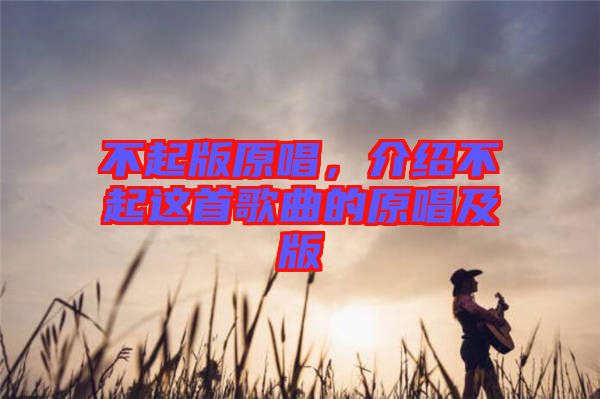 不起版原唱，介紹不起這首歌曲的原唱及版