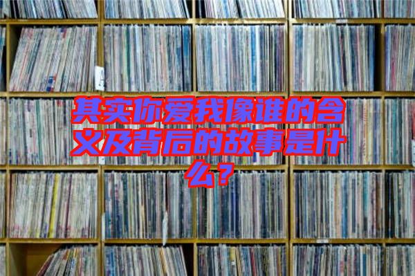 其實(shí)你愛(ài)我像誰(shuí)的含義及背后的故事是什么？