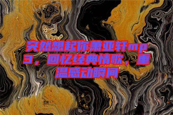 突然想起你蕭亞軒mp3，回憶經(jīng)典情歌，重溫感動(dòng)瞬間