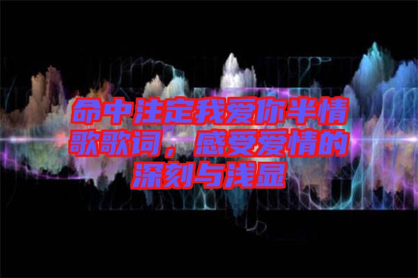 命中注定我愛你半情歌歌詞，感受愛情的深刻與淺顯