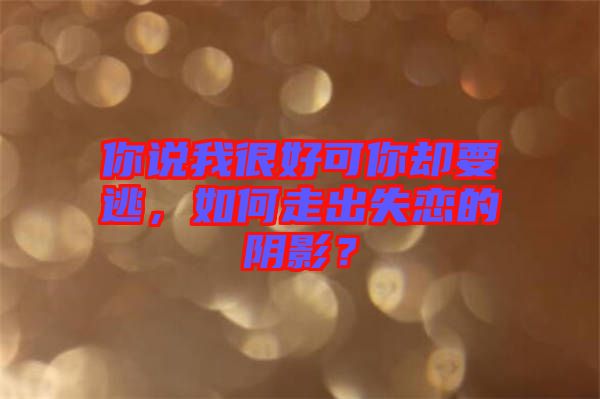 你說(shuō)我很好可你卻要逃，如何走出失戀的陰影？