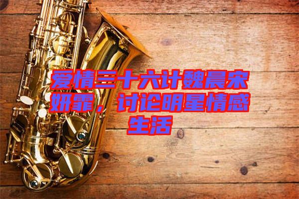 愛情三十六計(jì)魏晨宋妍霏，討論明星情感生活