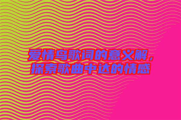 愛情鳥歌詞的意義解，探索歌曲中達(dá)的情感