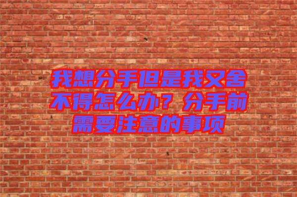 我想分手但是我又舍不得怎么辦？分手前需要注意的事項