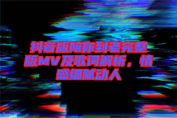 抖音版陪你到老完整版MV及歌詞解析，情感細膩動人