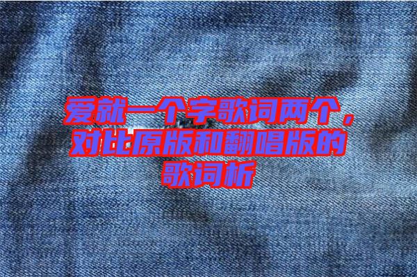 愛就一個字歌詞兩個，對比原版和翻唱版的歌詞析